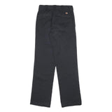 DICKIES Mens Cotton Blend Black Regular Fit Straight Leg Trousers W28 L31