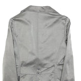 ARMANI JEANS Womens Grey Cotton Blend Blazer Jacket S Buttoned Pockets Tailored