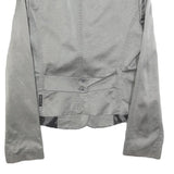 ARMANI JEANS Womens Grey Cotton Blend Blazer Jacket S Buttoned Pockets Tailored