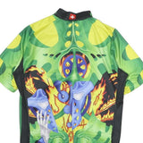 CUORE Mens Green Graphic T-Shirt M Short Sleeve Crew Neck Polyester Cycling