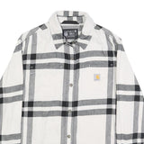 CARHARTT Womens White & Black Plaid Shirt XS Long Sleeve Cotton Casual