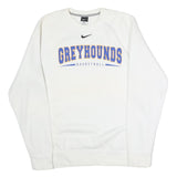 NIKE Mens White Greyhounds Basketball Crew Neck M Cotton Blend Sweatshirt