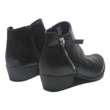ESPRIT Womens Ankle Boots Black Leather UK 6 Stylish Zip Detail Comfortable Fit