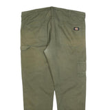 DICKIES Mens Cotton Blend Green Relaxed Straight Trousers W38 L30 Workwear