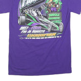 GILDAN Mens Purple Amber Franklin Graphic T-Shirt S Short Sleeve Crew Neck