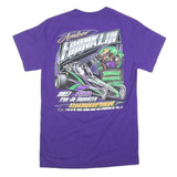 GILDAN Mens Purple Amber Franklin Graphic T-Shirt S Short Sleeve Crew Neck