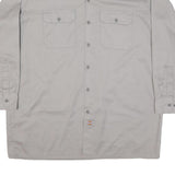 DICKIES Mens Grey Shirt XL Workwear Cotton Blend Utility Long Sleeve