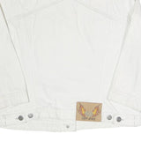 DKNY Womens White Jacket XL Cotton Blend Button Plain Stylish Casual Durable