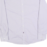 TOMMY HILFIGER Mens Purple Shirt L Cotton Blend Formal Button Collar Checked