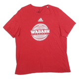 ADIDAS Womens Red Wabash Basketball Graphic T-Shirt L Short Sleeve Crew Neck