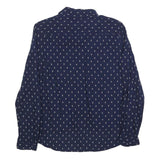 ZARA WOMAN Womens Blue Anchor Print Shirt Long Sleeve Button Neck XS Casual