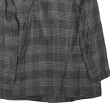 Womens Grey Check Button Jacket M Synthetic Woven Classic Timeless