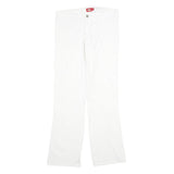 DICKIES Womens Cotton White Regular Fit Straight Leg Trousers W30 L31 Casual