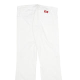 DICKIES Womens Cotton White Regular Fit Straight Leg Trousers W30 L31 Casual