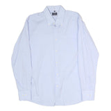LOTTO Mens Blue Shirt XL Cotton Long Sleeve Button Collar Classic Fit Formal