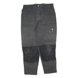 DICKIES Mens Cotton Blend Black Workwear Trousers Regular Fit W34 L28 Heavy Duty