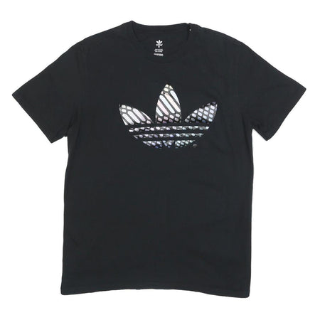 ADIDAS Womens Black Graphic T-Shirt M Short Sleeve Crew Neck Casual Cotton Blend