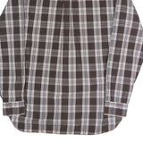 TOMMY HILFIGER Mens Brown & White Check Shirt M Button Down Cotton Blend