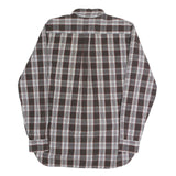 TOMMY HILFIGER Mens Brown & White Check Shirt M Button Down Cotton Blend