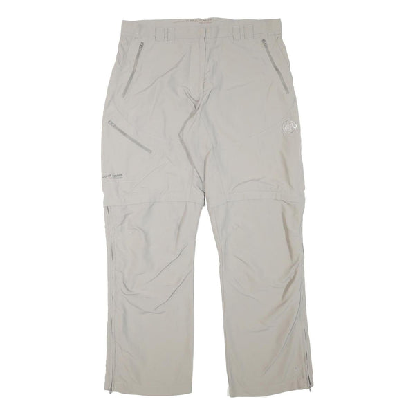 MAMMUT Womens Polyester Blend Beige Relaxed Zip Trousers W34 L31 Outdoor Casual