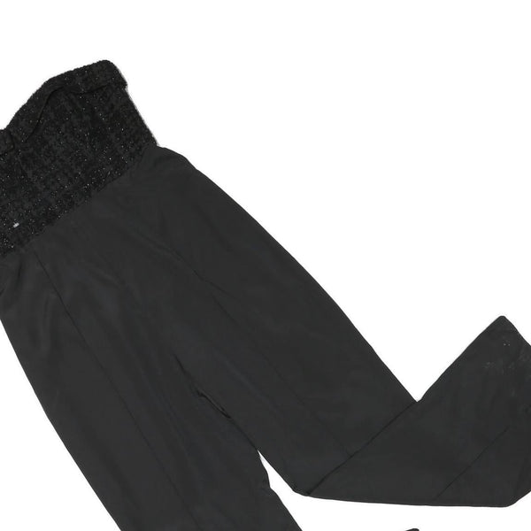 TED BAKER Womens Black Playsuit S Polyester Blend Strapless Smocked