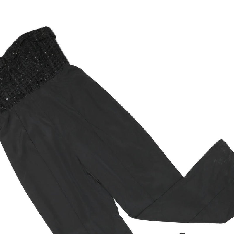 TED BAKER Womens Black Playsuit S Polyester Blend Strapless Smocked