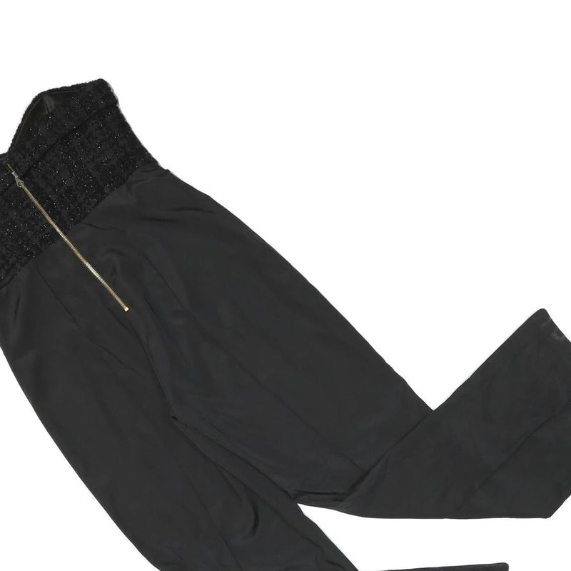 TED BAKER Womens Black Playsuit S Polyester Blend Strapless Smocked