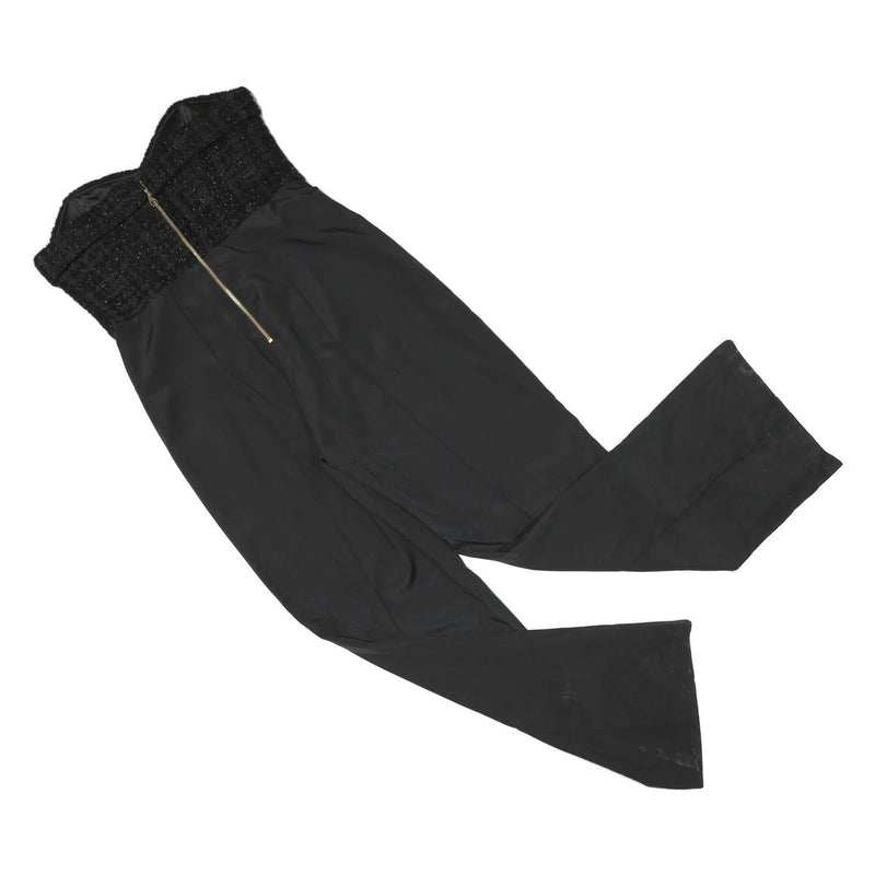 TED BAKER Womens Black Playsuit S Polyester Blend Strapless Smocked