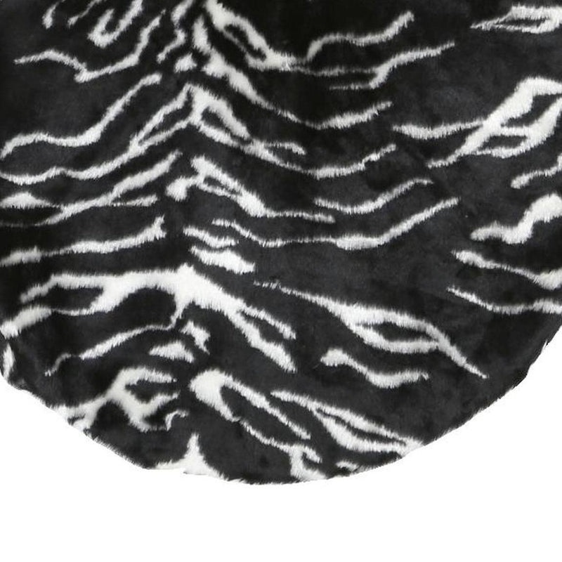 SKYLINE Womens Black & White Zebra Print Jacket S Polyester Blend Faux Fur