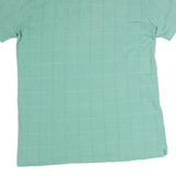 CHAPS Mens Green Checked Short Sleeve Polo Shirt L Cotton Casual Wear