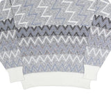 LONDON FOG Mens Blue & White Patterned Cotton Knit Crew Neck Jumper L Casual