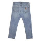 CARHARTT Mens Regular Blue Denim Light Zip Regular Fit W36 L28 Jeans