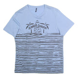 BAKERS Mens Blue Summer Shadow Graphic T-Shirt XL Short Sleeve Round Neck Casual