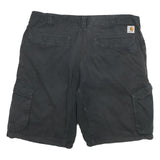 CARHARTT Mens Black Cargo Shorts 2XL W38 Cotton Blend Relaxed Fit Workwear