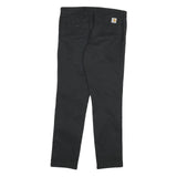 CARHARTT Mens Cotton Blend Black Regular Fit Straight Leg Trousers W33 L32