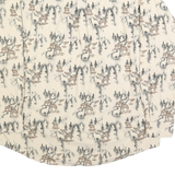 WOOLRICH Mens Cream Brown All Over Print Cotton Shirt XL Button Down Long Sleeve