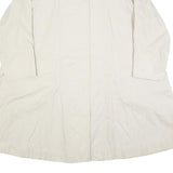 BURBERRY Womens Cream Cotton Coat UK 10 Plain Button Closure Classic Fit
