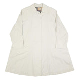 BURBERRY Womens Cream Cotton Coat UK 10 Plain Button Closure Classic Fit
