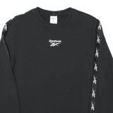 REEBOK Mens Black S Sweatshirt Crew Neck Cotton Blend Comfortable Casual