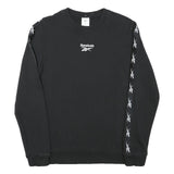 REEBOK Mens Black S Sweatshirt Crew Neck Cotton Blend Comfortable Casual