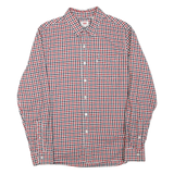 LEVI'S Mens Red & Blue Checked Cotton Blend Shirt M Classic Casual Button-Up