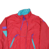 Womens Red Turquoise & Purple Synthetic Zip Jacket M Athletic Outdoor Plain