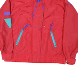 Womens Red Turquoise & Purple Synthetic Zip Jacket M Athletic Outdoor Plain