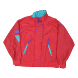 Womens Red Turquoise & Purple Synthetic Zip Jacket M Athletic Outdoor Plain