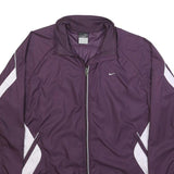 NIKE Womens Purple & White Zip Jacket XL Polyester Colourblock Sportswear