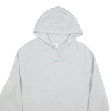 REEBOK Mens White Hoodie XL Cotton Blend Pullover Logo Sweatshirt