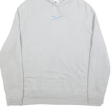 REEBOK Mens White Hoodie XL Cotton Blend Pullover Logo Sweatshirt