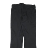 Mens Black Polyester Blend Regular Fit Zip Trousers W33 L31 Casual Workwear