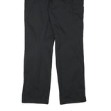 Mens Black Polyester Blend Regular Fit Zip Trousers W33 L31 Casual Workwear