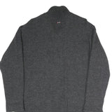 NAPAPIJRI Womens Grey Plain Pullover Crew Neck Basic Knit S Cotton Blend Sweater